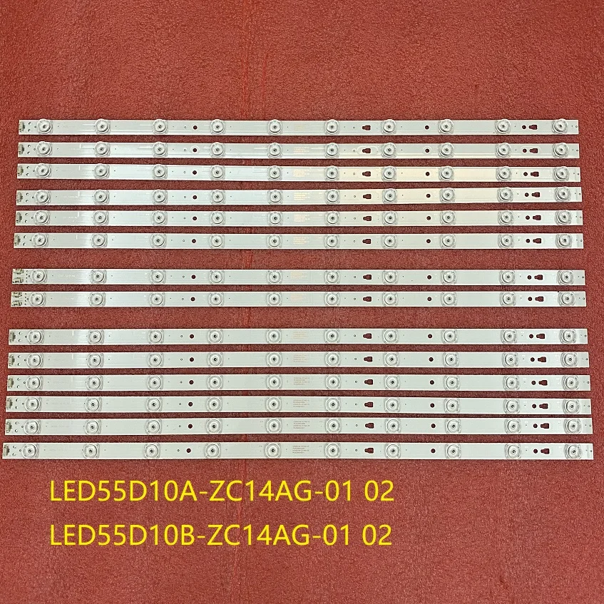 14pcs/set LED Backlight for ERISSON 55ULES76T2  LS55H510X H55V6000 LED55K36U LC546PU1I01  LED55D10B LED55D10A-ZC14AG-01 ZC14 02 magnetic led light strip