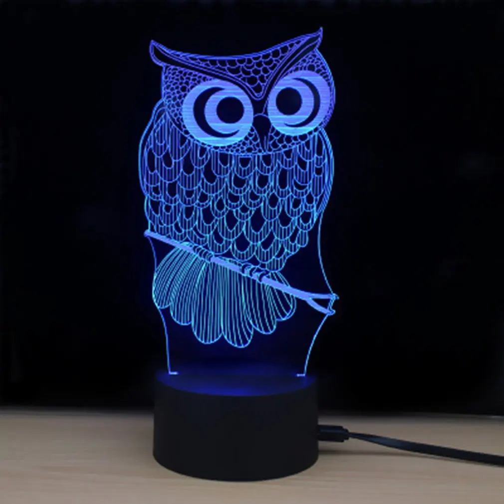 Гаджеты светодиодный светильник подарки сувениры для ребёнка сенсорный переключатель гаджеты электронный 3D акриловый светильник для дома офиса для KTV клуба - Цвет: owl light