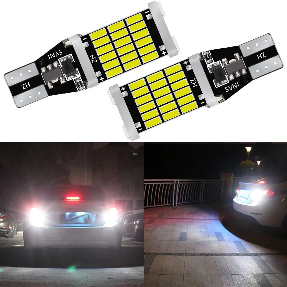 1pcs Car LED T15 W16W Trunk Lamp CANBUS Reversing Light Brake Width Lights Turn Signal 4014 30SMD 45SMD Rogue BackUp Bulb DC 12V |