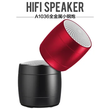 

A1036 Mini Bluetooth Speaker TWS Heavy Subwoofer Outdoor Portable Card Instert Small Steel Gun Mobile Phone Wireless Mini-speake