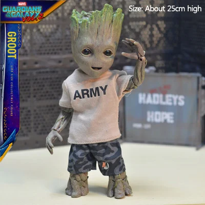 Yellow T-Shirt-Groot Strongwell ежедневное платье Детская кукла Грут Cos дерево человек Милая модель игрушки Marvel стражи Грут фигурки Грут фигурка дети - Цвет: Yellow T-Shirt-Groot