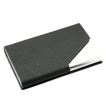 

Metal business card holder Business lattice pattern card box (black)