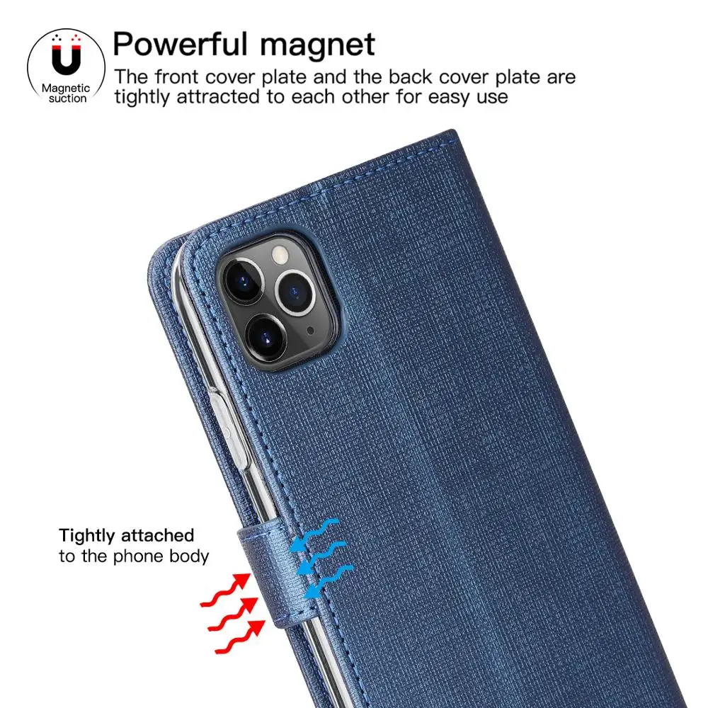 Кожаный чехол для iPhone 11 Pro Max, чехол-книжка с откидной крышкой для iPhone 11 Pro Max, 6,5 дюймов, подставка для карт, магнитная Обложка для книг