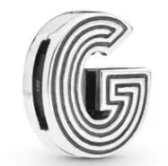 G 925 пробы Серебряный Круглый Шарм круглый шарик A-Z зажим подходит Оригинальное отражение Шарм браслет ювелирные изделия аксессуары - Цвет: G