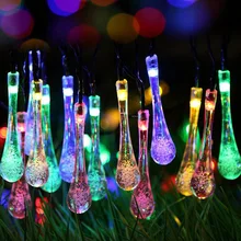 Светодиодный светильник на солнечных батареях для дома, красочный Сказочный Свадебный газон, праздничные вечерние капли воды, водонепроницаемый светильник для украшения сада на открытом воздухе