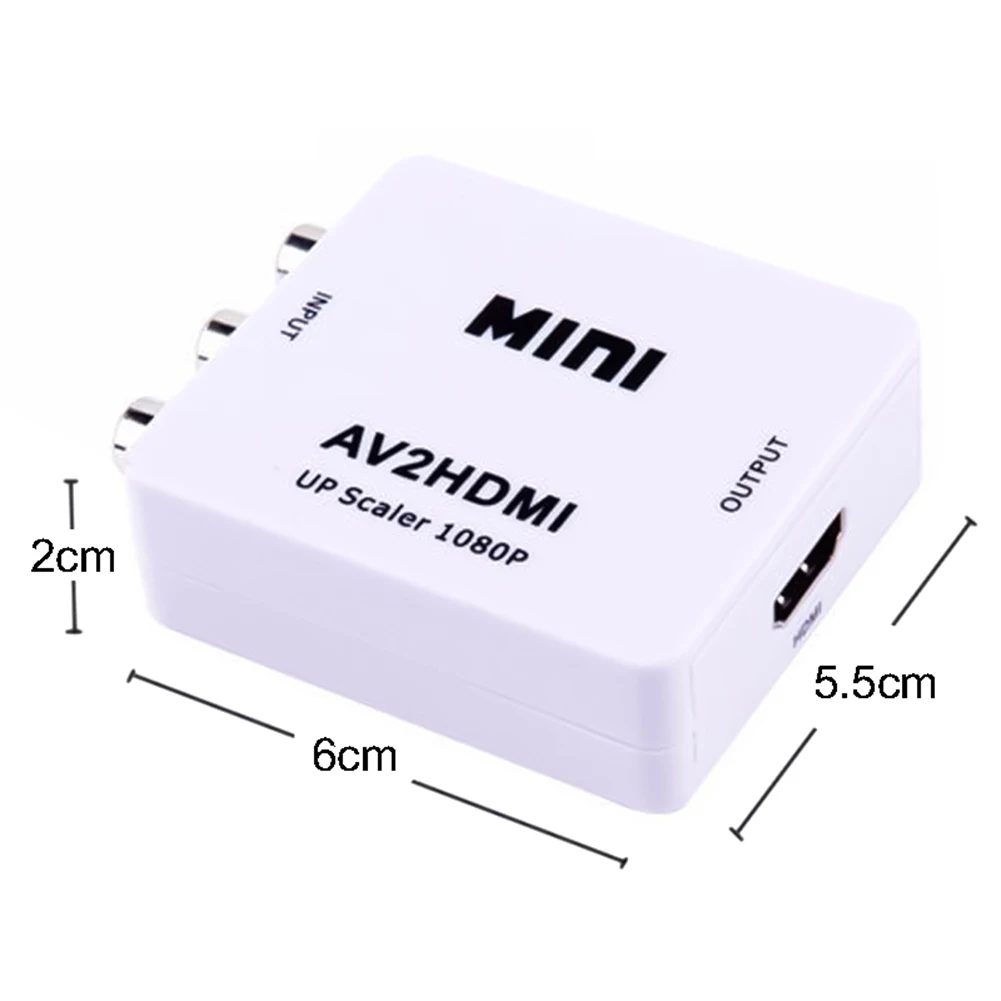 RCA AV вход в HDMI выход Upscaler композитный адаптер 1080P видео конвертер