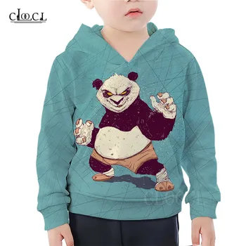 

Cute Kungfu Anime Panda Funny Hoodie Children's Sweatshirt Cartoon Pirate Panda Print Girls Boys Hoodies Kids Casual Streetwear
