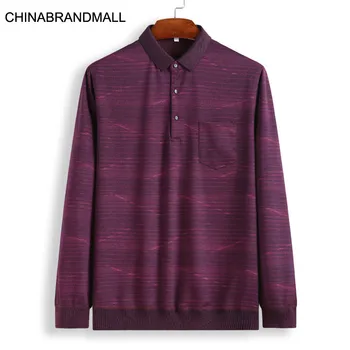 

Autumn Thin Section Men Plus Fat Plus Size Business Leisure Lapel Long Sleeve T Shirt