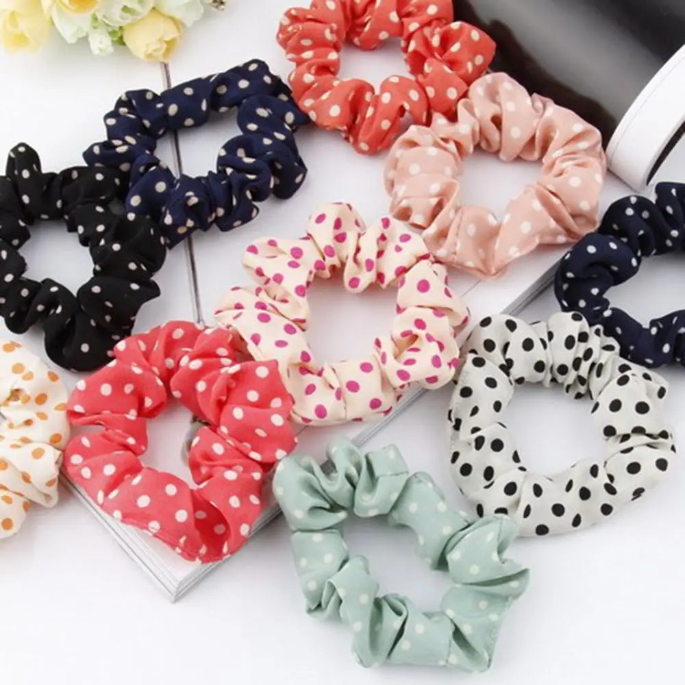 1pcs color random Женские Эластичные Галстуки для волос из искусственной кожи, лента для волос, веревка для конского хвоста, аксессуары для волос - Цвет: 1pcs color random