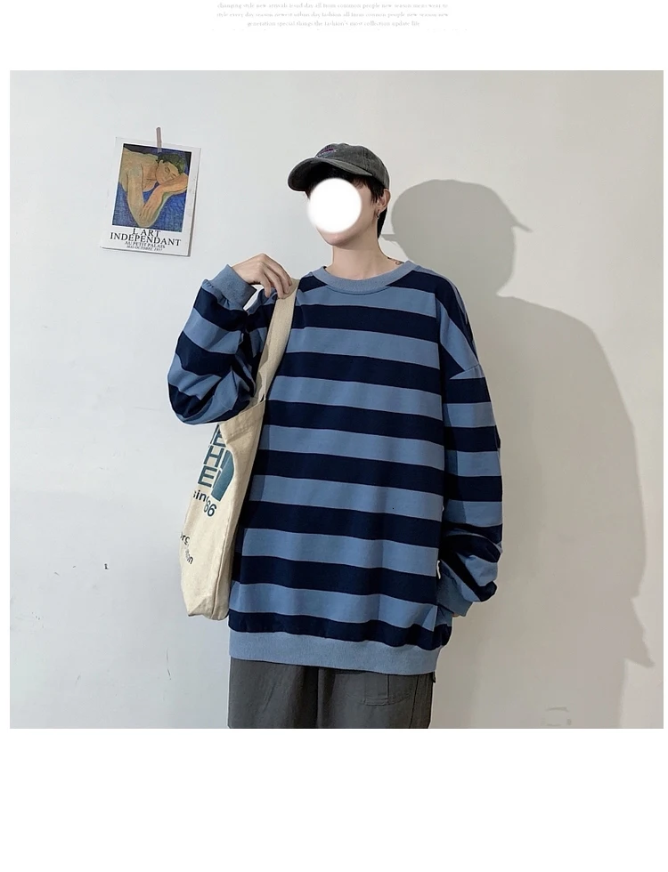 Men's 13 Color Full High-quality Coats Stripe Printing Hoodies Mens Cotton Clothes Pullover Casual Loose Sweatshirts Size M-5XL