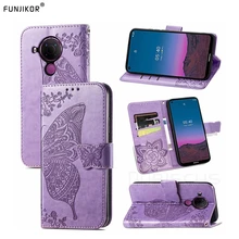  3D Butterfly Leather Wallet Flip Case For Nokia 1.3 2.3 2.4 3.4 5.4 6.2 7.2 G10 G20 X10 X20 G50 C20 Cover 