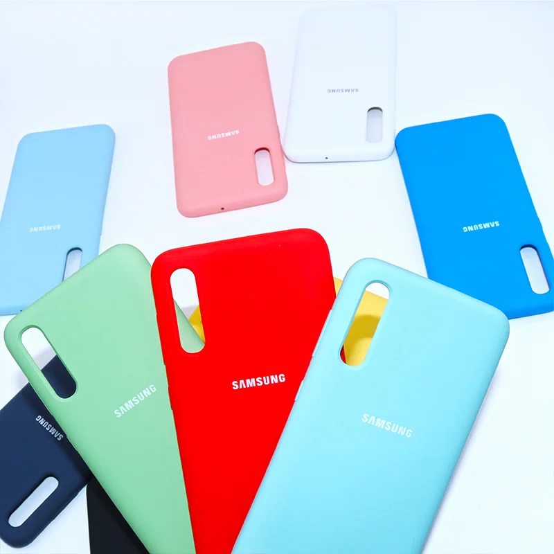 Чехол для Samsung A50 оригинальная Жидкая силиконовая мягкая защитная задняя крышка