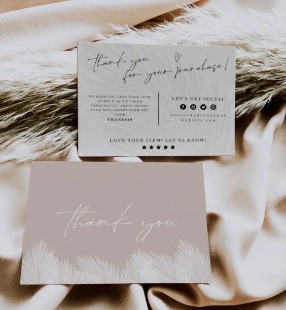

EDITABLE Business Thank You Card Printable Thanks For Your Purchase Card Small Business Package Insert Card