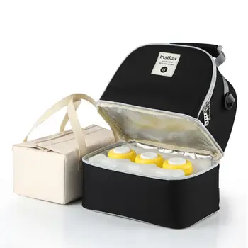 

Double Layer Breast Milk Cooler Bag Moistureproof Backpack with Ice Pack Bottle T5EC