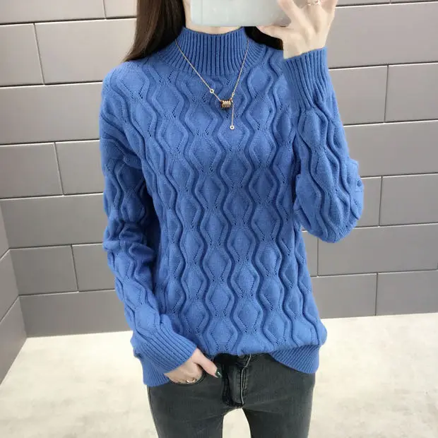 Blusas De Inverno Feminina 9335 женский пуловер с бриллиантовым блоком свитер осень-зима 44-2/F, 4 ряда, 3 полки