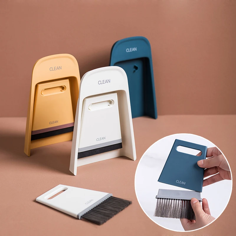 Crumbs Rubber Hand Sweeper Broom And Dustpan Coffee Table House Cleaning Floor Brush Kitchen Set Tools Small Household Wiper