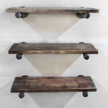 

2X Pipe Shelf Brackets Steampunk Industrial Steel Rustic DIY Rack Support