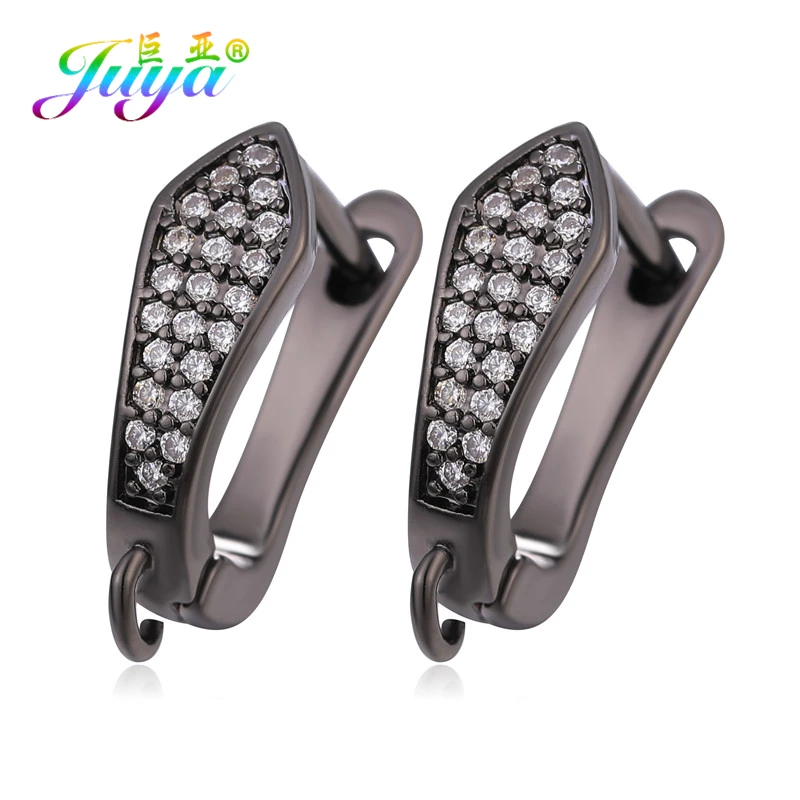 Metal Black Juya DIY серьги аксессуары поставки золото/серебро креативный крепеж обруч серьги крючки для женщин Мода висячие серьги - Цвет: Metal Black