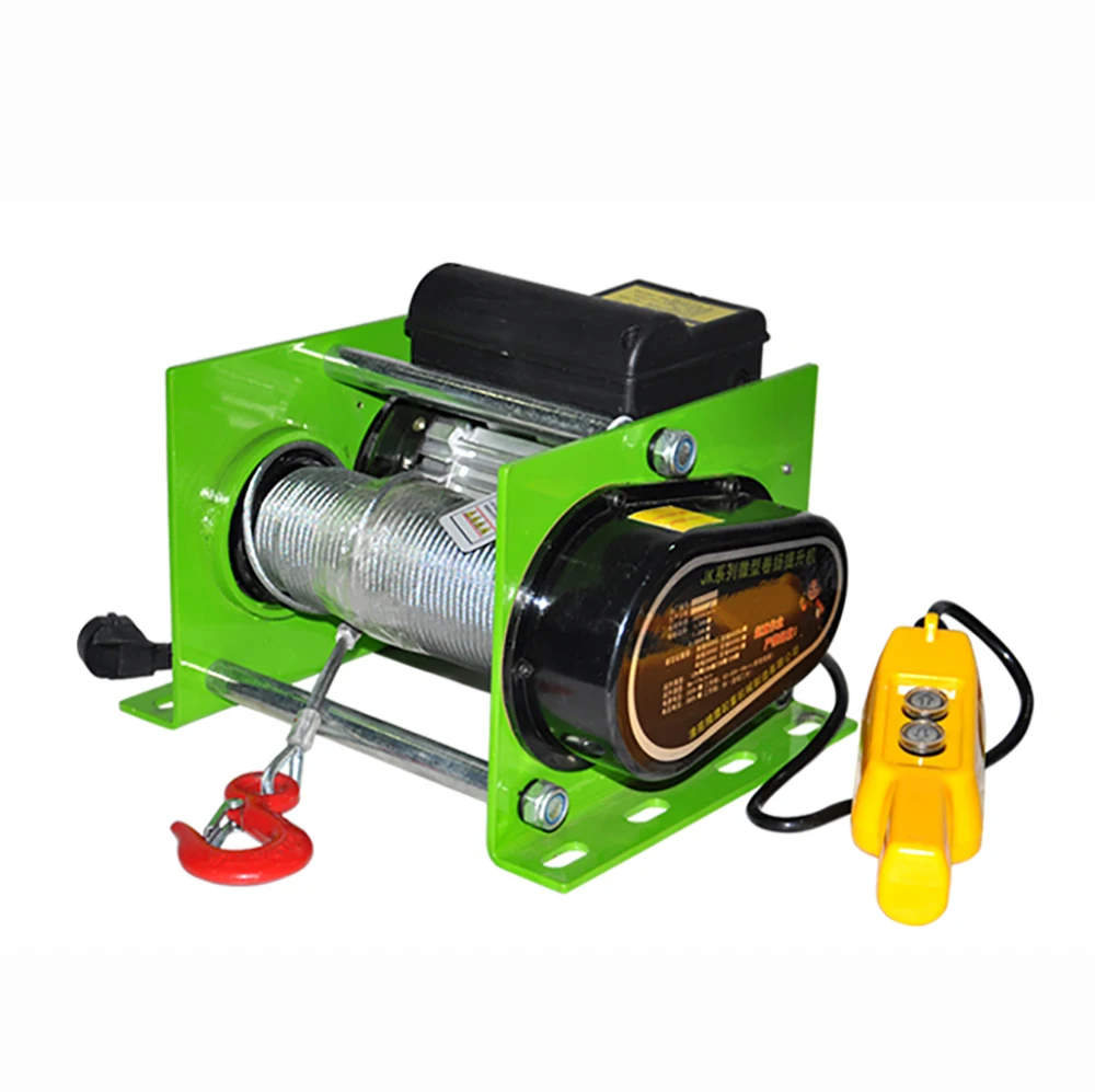 

220V Electric Miniature Winch Hoist Wire Rope Hoist Small Crane Hoister Steel Rope Load 200-400KG Speed 12M/MIN Y