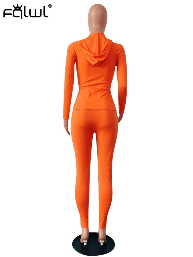 Женский спортивный костюм FQLWL повседневный облегающий из двух предметов на