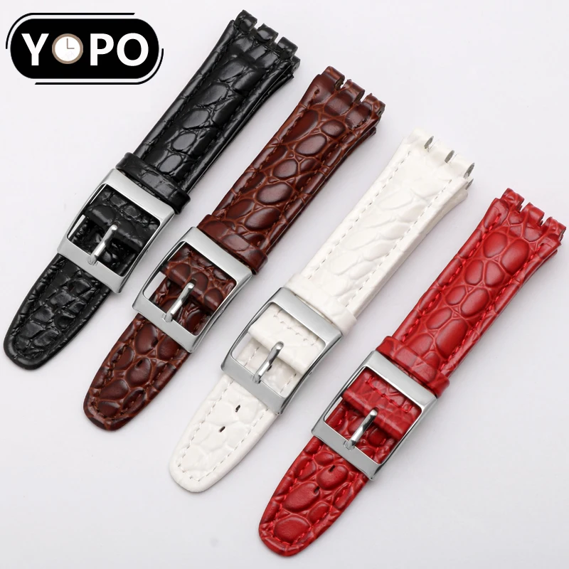 Ремешок для часов Yopo из натуральной кожи 17 19 мм черный коричневый сменный ремешок мужчин и женщин|Ремешки