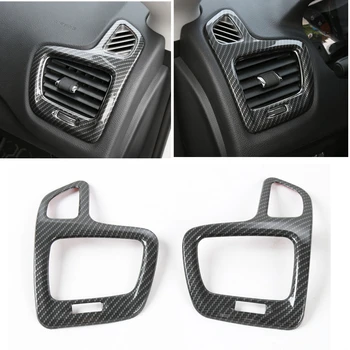 

10 Pairs Carbon fiber Front Side Outlet Protect Cover Decoration ABS Dashboard Outlet Frame Trim Ring for JEEP Compass 2017 2018