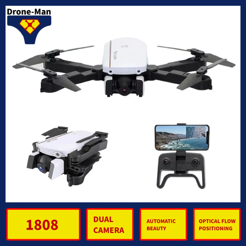 1808 профессиональная камера Дрон 4K wifi HD FPV Дрон на ру воздушный Квадрокоптер вертолет селфи складные игрушки малыш двойная камера