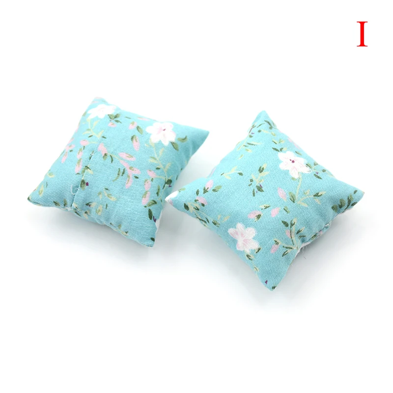 

2PCS Flower Pillow Cushions For Sofa Couch Bed For For Doll house 1/12 Dollhouse Miniature Furniture Toys