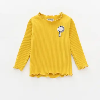 

Girls Wooden Ear T-shirt Baby Wild Bottoming Shirt Cute Baby Autumn And Winter Long-sleeved Warm Clothes