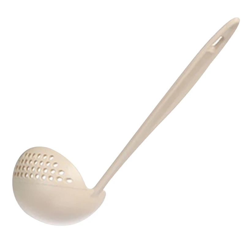 Multi-function 2-in-1Filter Spoon Porridge Soup Spoon Long Handle Spoon Kitchen Tableware BJStore - Цвет: Бежевый