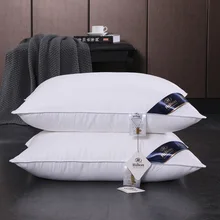100% algodão travesseiro do quarto do hotel cama dormir pescoço travesseiro médio e alto travesseiro núcleo fosco espessamento máquina de lavar