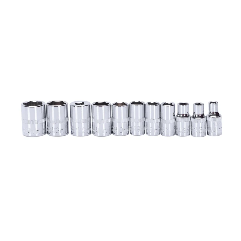 

11Pc 1/4 Hex Socket Set Adapter Short Sockets Torque Spanner Ratchet Socket Wrench