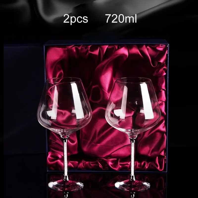 2pcs 720ml 2 шт./компл. роскошный винный шкаф со стеклянными алмазами с украшением в виде кристаллов бокал пивной бокал для шампанского модные графин для вечерние свадебные подарки - Цвет: 2pcs 720ml