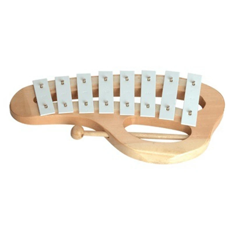 Ручной стук ксилофон Glockenspiel с молотками 8 тонов алюминиевый лист деревянный музыкальный инструмент дошкольные развивающие игрушки fo