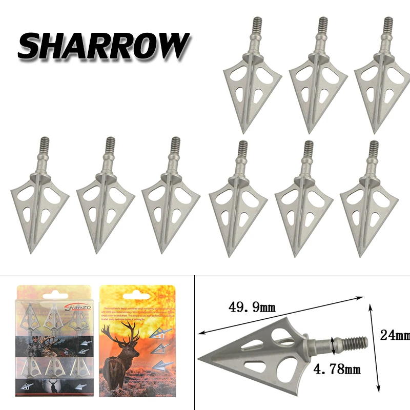 

6/12/24pcs Archery Three Broadhead Arrowheads Target Stainless Steel Points DIY Arrows Tool Camping Hunting Shooting Accessories