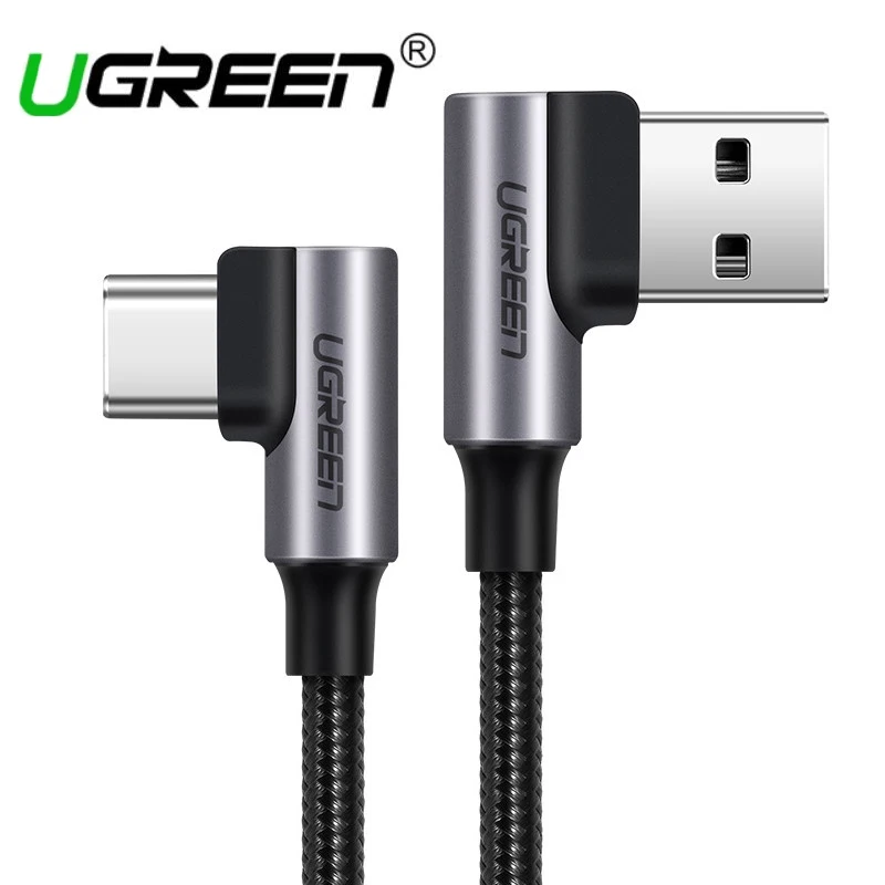 Ugreen 90 градусов usb type c кабель передачи данных для быстрой зарядки зарядное устройство для samsung s9 s8 huawei xiaomi9 usb c кабель короткий 2 м Android