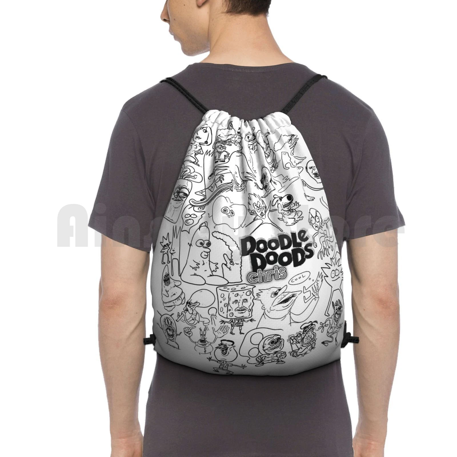 Doodle Doods Chris Collage Backpack Drawstring Bag Riding Climbing Gym Bag  Chris Oneyng Oney Doodle Doods Doodle Game Grumps|Backpacks| - AliExpress