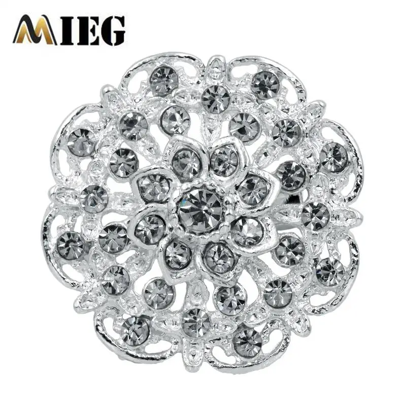 Брендовые прозрачные булавки MIEG Стразы броши с цветами для женщин украшение