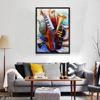 

Full Round Drill 5D DIY Diamond Painting "Musical Instrument" Rhinestone Embroidery Cross Stitch 5D Home Decor Gift