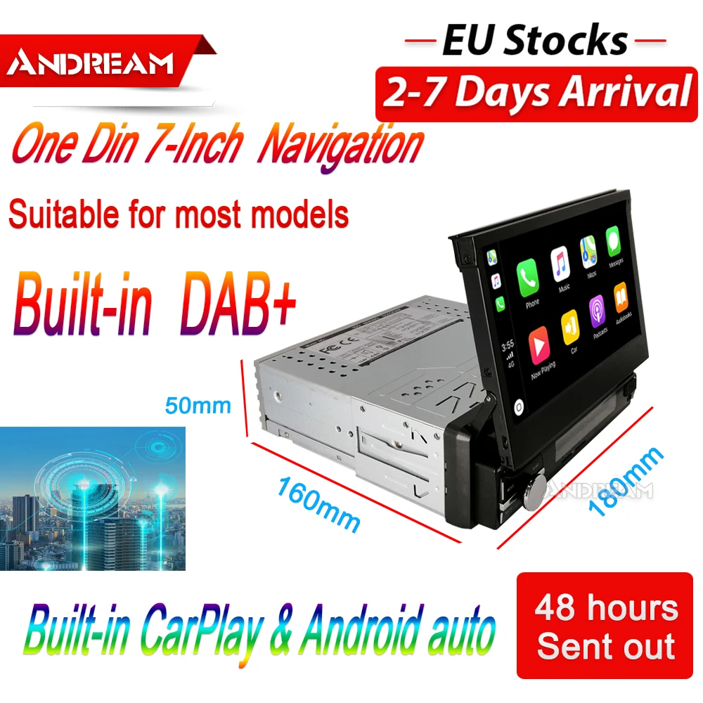 Автомагнитола 1 din с 7 дюймовым экраном gps navi Player CarPlay & Android для Praktic roomte/Volkswagen POLO