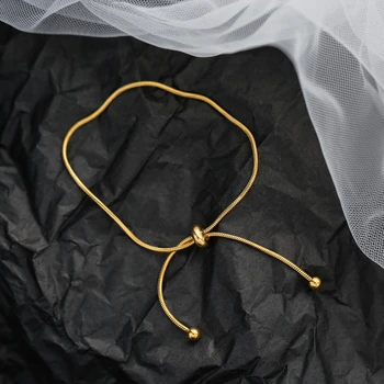 

Timeless Wonder Titanium Snake Chain Lariat Bracelets Bangles Women Stainless Steel Jewelry Punk Gothic Boho Ins Versatile 1623