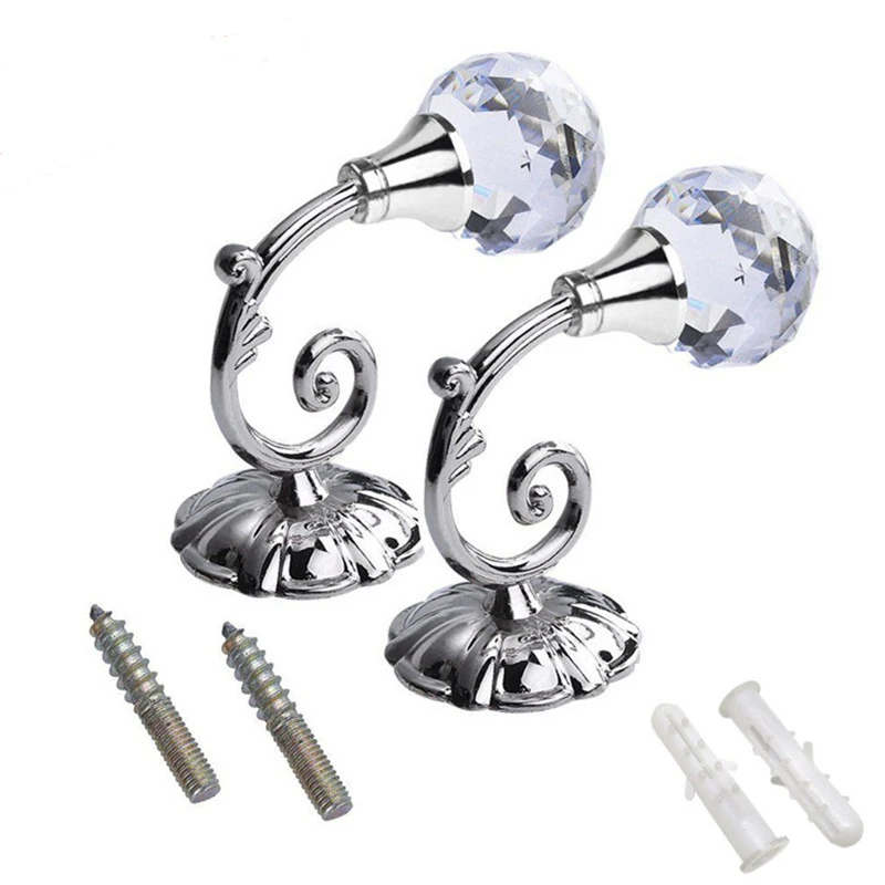 

Vacclo 1 pair Vintage Crystal Curtain Hook Home Wall Tie Hold Backs Hooks Hanger Home Decoration Delicate Holder for Towel Hats