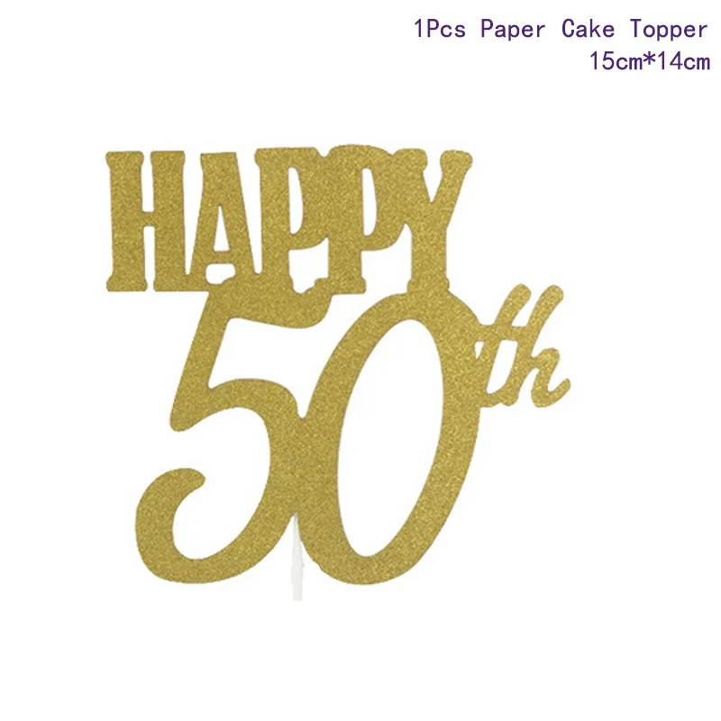 Taoup 21 30 40 50 60 Happy День рождения украшения для взрослых 21th 30th 40th 50th 60th День рождения поставки вечерние посуда - Цвет: 50th Topper