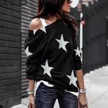 *#Best Price NIBESSER 2019 Autumn Women's T-shirt Long Sleeve Star Print Off Shoulder T shirt Women Plus Size 4XL Loose Casual Tshirt Tops *#Best Price NIBESSER 2019 Autumn Women's T-shirt Long Sleeve Star Print Off Shoulder T shirt Women Plus Size 4XL Loose Casual Tshirt Tops