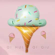 Стиль мультфильм моделирование цветное мороженое воздушный шар из фольги конус детей день рождения комнаты декоративный шарик