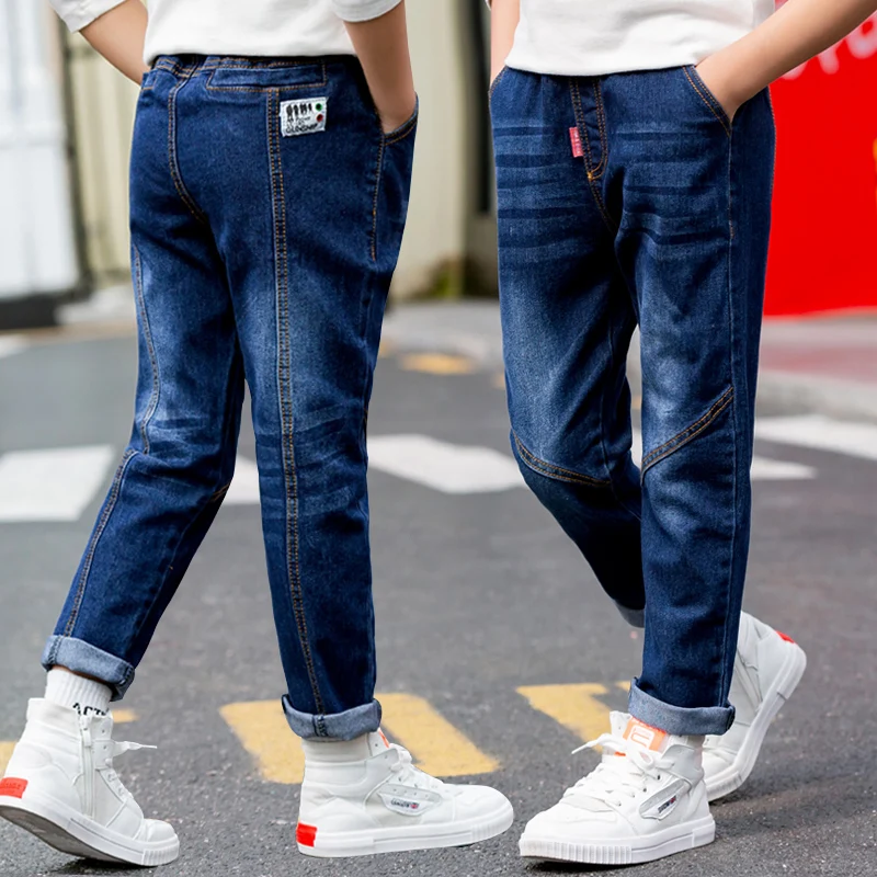 Новые брендовые Детские джинсы повседневные джинсы для мальчиков на весну-осень года, джинсы из хлопка джинсы для маленьких мальчиков теплые джинсовые брюки Модная одежда для мальчиков - Цвет: B