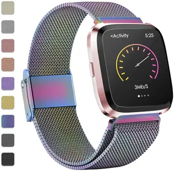 

Strap Metal Stainless Steel Band For Fitbit Versa Versa2 Strap Wrist Magnetic Bracelet for fit bit Lite Verse 2 Band Accessories