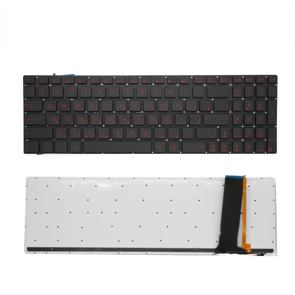 Клавиатура для ноутбука Asus N550 G550 G750 N750 черная без рамки с подсветкой | Компьютеры