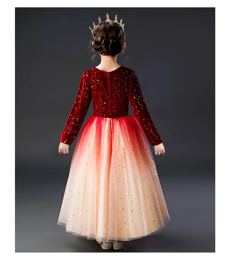 Flower Girl Dresses Luxury Tulle Party Dresses For Wedding Party Girl Christmas Party Prom Formal communion Long sleeved dress