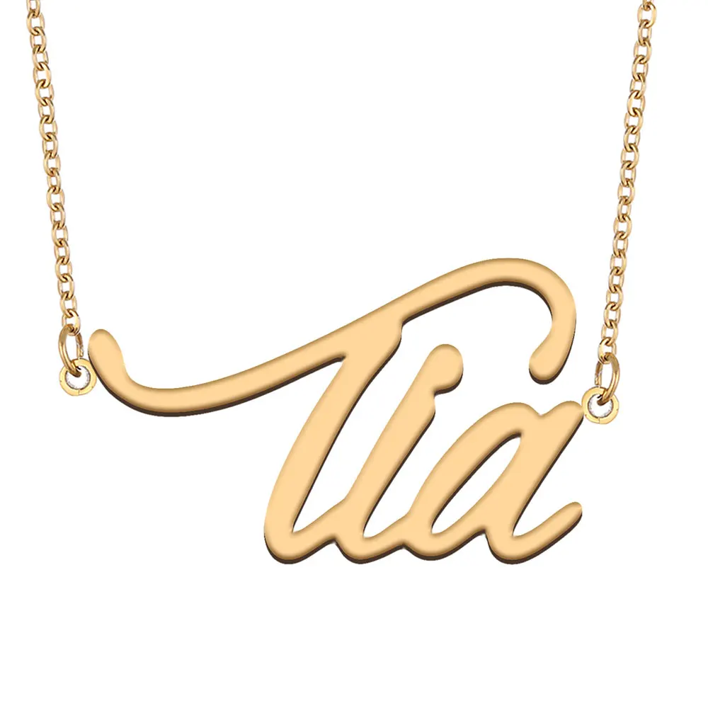 Tia Name Necklace For Women Stainless 